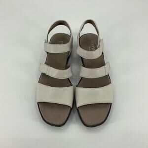 Munro Laine Comfort Wedge Sandals White Leather Size 10M